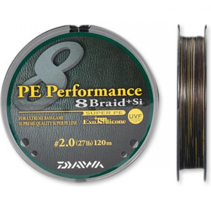 Плетеная леска DAIWA PE Performance 8 Braid + Si / #2 (12,5 кг) - 120м (тёмно-коричневая) 4960652801232 Плетеная леска DAIWA PE Performance 8 Braid + Si / #2 (12,5 кг) - 120м (тёмно-коричневая) 4960652801232