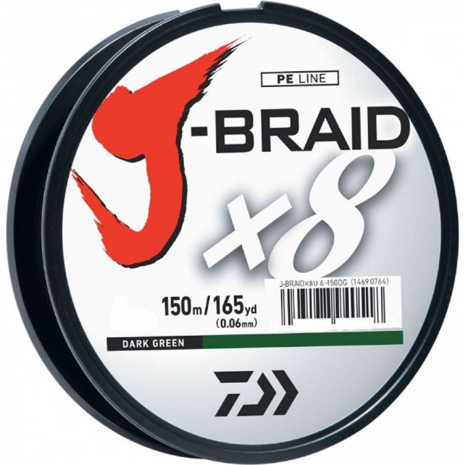 Шнур DAIWA J-Braid X8 0,13мм 150м multicolor 12755-113 Шнур DAIWA J-Braid X8 0,13мм 150м multicolor 12755-113